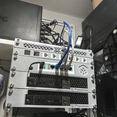 Khung gắn tủ rack 10-inch cho Mikrotik RB260GS in 3D