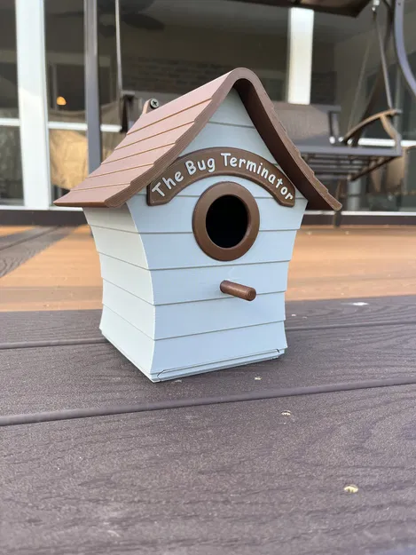 Mô hình nhà chim 3D (Post Mount Birdhouse) lắp trụ ngoài trời - Image 1