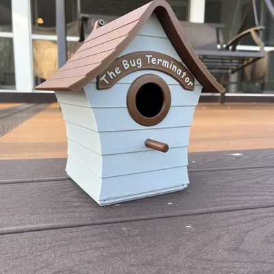 Mô hình nhà chim 3D (Post Mount Birdhouse) lắp trụ ngoài trời