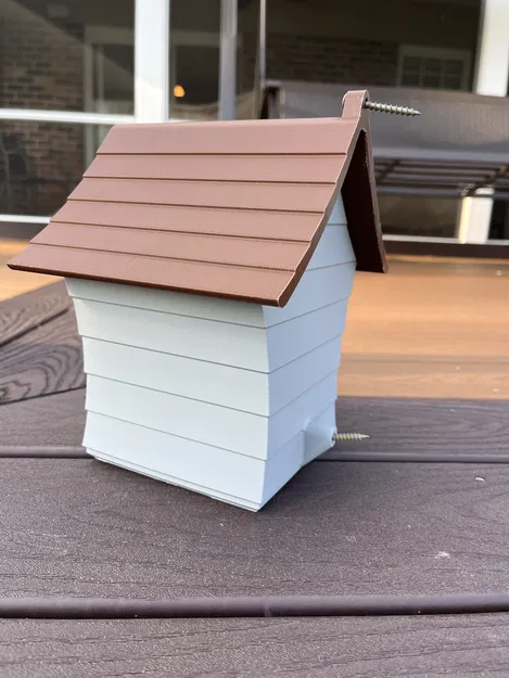 Mô hình nhà chim 3D (Post Mount Birdhouse) lắp trụ ngoài trời - Image 2