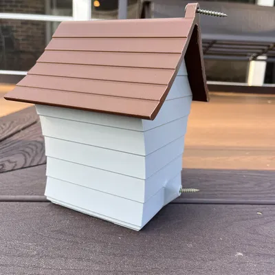 Mô hình nhà chim 3D (Post Mount Birdhouse) lắp trụ ngoài trời