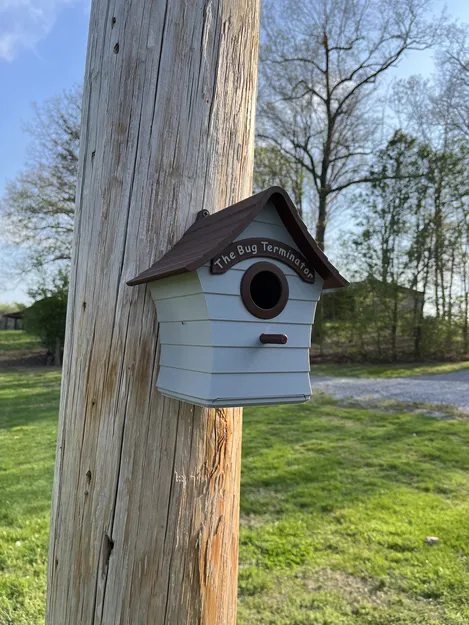 Mô hình nhà chim 3D (Post Mount Birdhouse) lắp trụ ngoài trời - Image 4