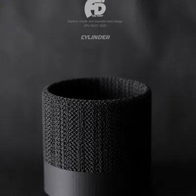 Chậu Trồng Cây Pleat Crack Caudex - Thiết Kế Hình Trụ Tối Giản Adv-003