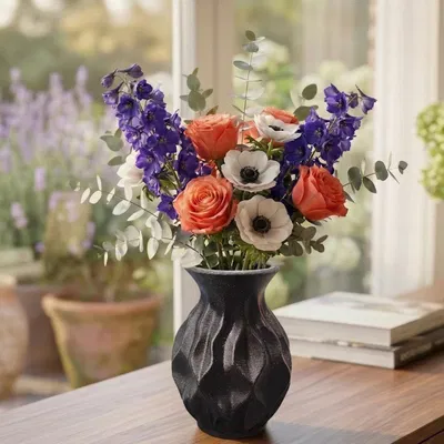 Bình hoa Obsidian Ripple hiện đại