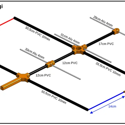 Ăng-ten Moxon-Yagi cầm tay 2m/70cm
