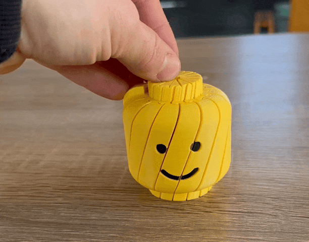 Đồ chơi xoay hình đầu Lego (Twisty Lego Head Fidget) - Mẫu in 3D thư giãn - Thumbnail 1