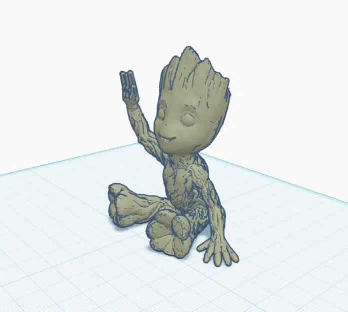 Mô hình Groot ngồi chào Live Long and Prosper - File in 3D - Image 1