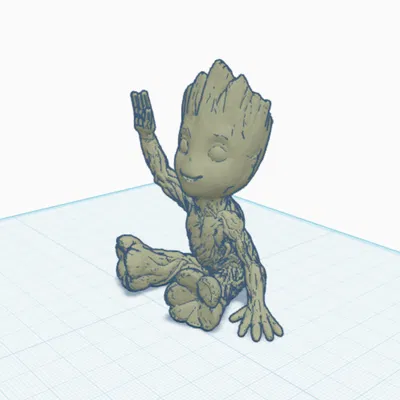 Mô hình Groot ngồi chào Live Long and Prosper - File in 3D