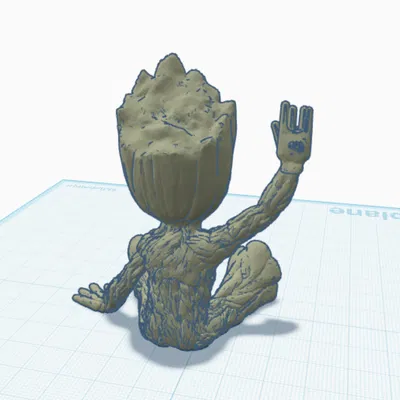 Mô hình Groot ngồi chào Live Long and Prosper - File in 3D