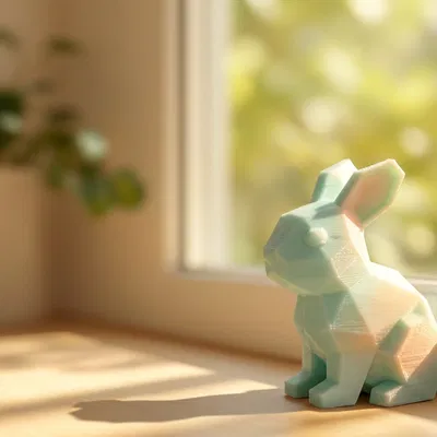 Mô hình 3D thỏ Low Poly Bippo xinh xắn trang trí bàn làm việc