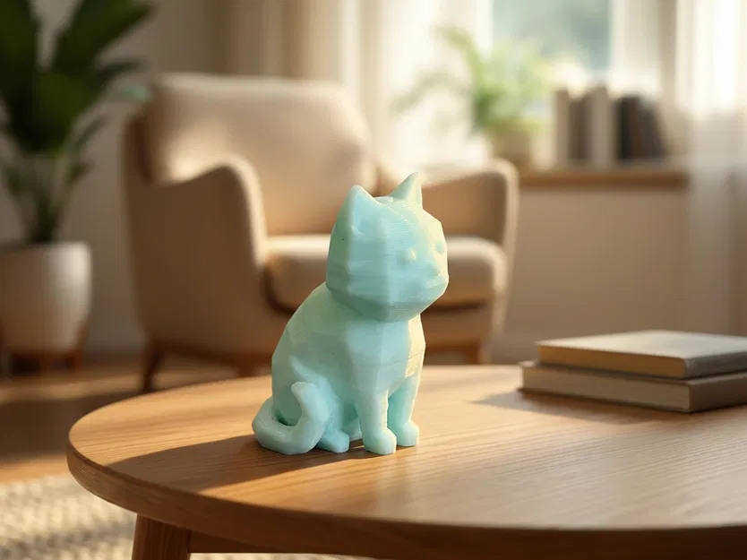 Mô hình chú mèo Calandra the Cat Low Poly cực dễ thương để in 3D - Image 3