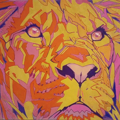 Mô hình Tranh Sư Tử (Lion Painting) in 3D nghệ thuật độc đáo