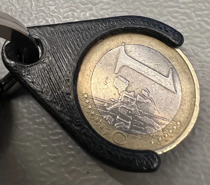 Móc khóa đựng đồng xu 1 Euro tiện lợi - Mô hình in 3D hữu ích - Image 1
