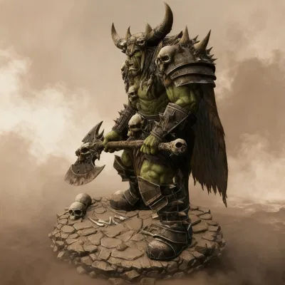 Bloodbound Realms – Orc – Skullcrusher Warchief (Mô hình thu nhỏ in 3D)