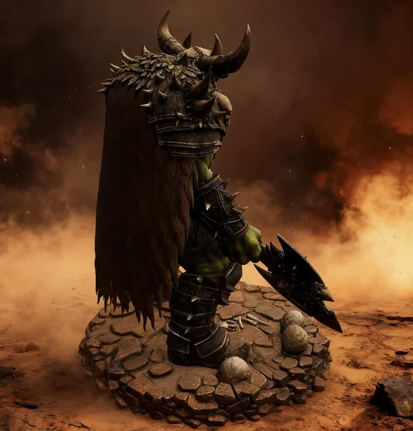 Bloodbound Realms – Orc – Skullcrusher Warchief (Mô hình thu nhỏ in 3D) - Image 3