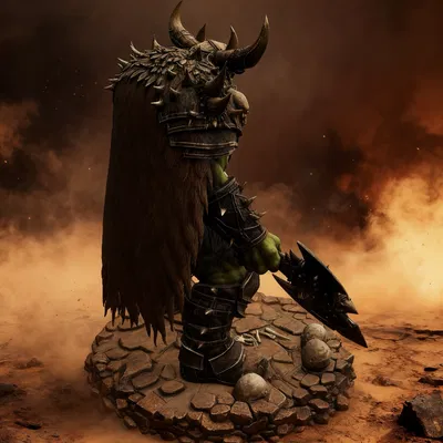 Bloodbound Realms – Orc – Skullcrusher Warchief (Mô hình thu nhỏ in 3D)