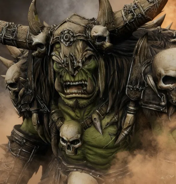 Bloodbound Realms – Orc – Skullcrusher Warchief (Mô hình thu nhỏ in 3D) - Image 4