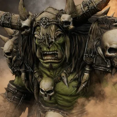 Bloodbound Realms – Orc – Skullcrusher Warchief (Mô hình thu nhỏ in 3D)