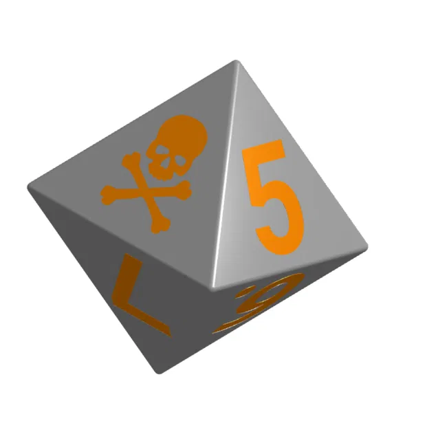 Xúc xắc D8 hình đầu lâu – Dice "bị nguyền" rỗng ruột - Image 1