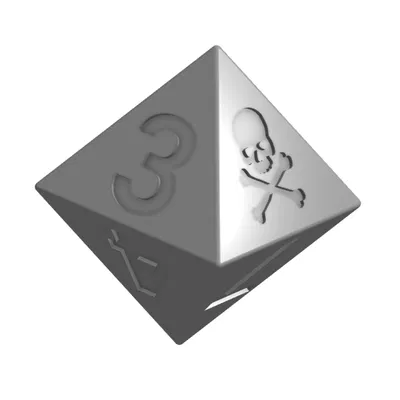 Xúc xắc D8 hình đầu lâu – Dice "bị nguyền" rỗng ruột