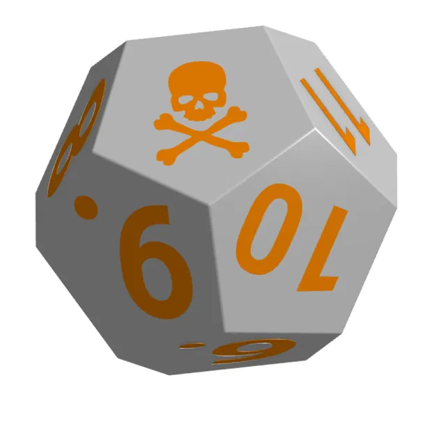 Xúc xắc D12 hình đầu lâu - Xúc xắc rỗng bị nguyền rủa - Image 1