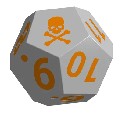 Xúc xắc D12 hình đầu lâu - Xúc xắc rỗng bị nguyền rủa