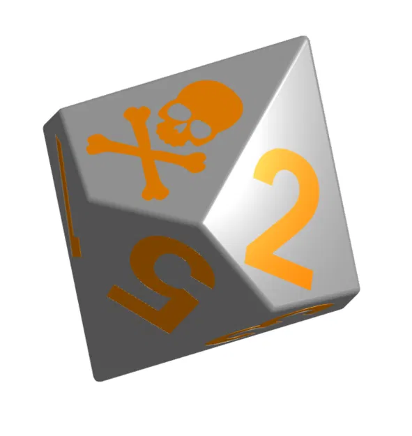 Xúc xắc D10 đầu lâu – Xúc xắc rỗng có trọng tâm bị nguyền rủa - Image 1