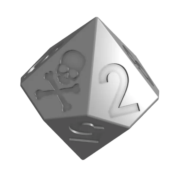 Xúc xắc D10 đầu lâu – Xúc xắc rỗng có trọng tâm bị nguyền rủa - Image 2