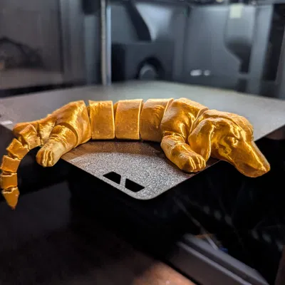 Chú chó xúc xích flexi vàng óng!