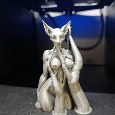 Mô hình cô nàng mèo nhân hóa quyến rũ – Tượng nghệ thuật NSFW