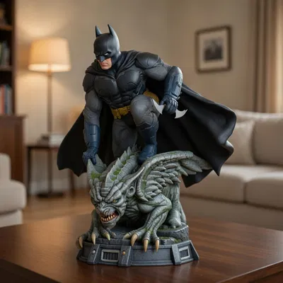Mô hình Batman đứng trên tượng Gargoyle