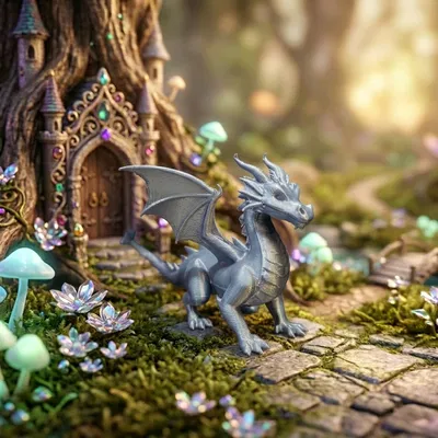 Mô hình Rồng con đáng yêu – File STL in 3D Fantasy Miniature