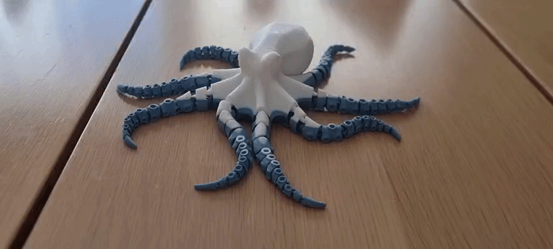 Mô hình bạch tuộc khớp nối linh hoạt in liền khối (Articulated flexi octopus)