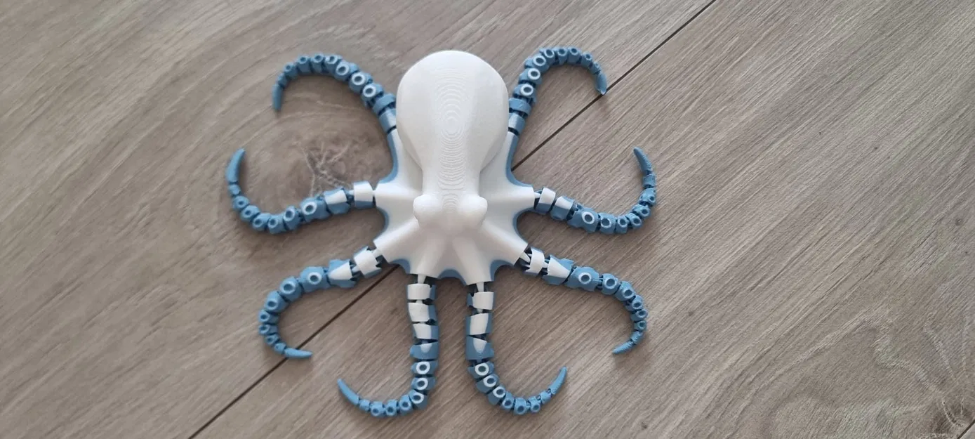 Mô hình bạch tuộc khớp nối linh hoạt in liền khối (Articulated flexi octopus) - Image 2