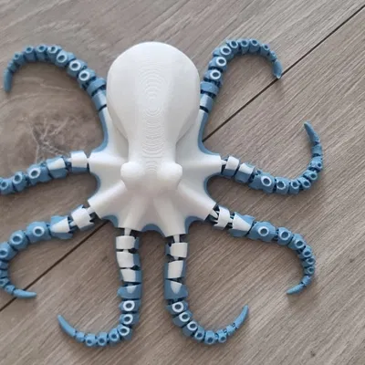 Mô hình bạch tuộc khớp nối linh hoạt in liền khối (Articulated flexi octopus)