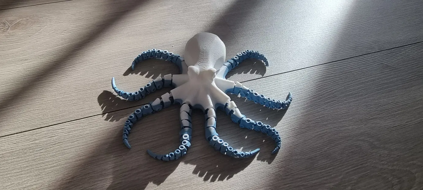Mô hình bạch tuộc khớp nối linh hoạt in liền khối (Articulated flexi octopus) - Image 3