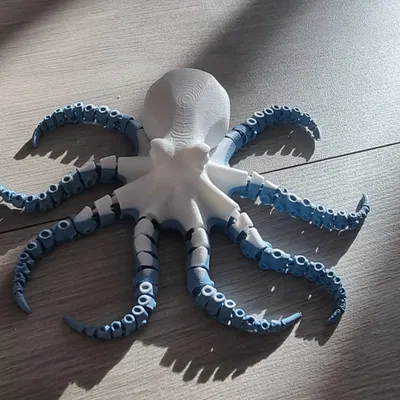 Mô hình bạch tuộc khớp nối linh hoạt in liền khối (Articulated flexi octopus)