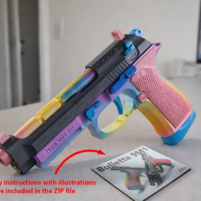 Bulletta 9M1 - Mô hình đồ chơi chi tiết mô phỏng súng Beretta