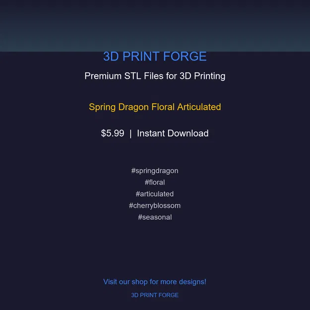 Mô hình rồng hoa khớp nối (Spring Dragon Floral) - File STL in 3D - Image 10