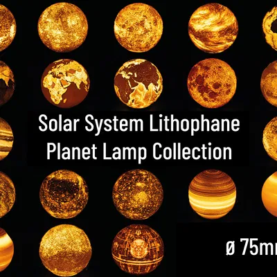 Bộ sưu tập đèn hành tinh Lithophane hệ Mặt Trời - ⌀75mm