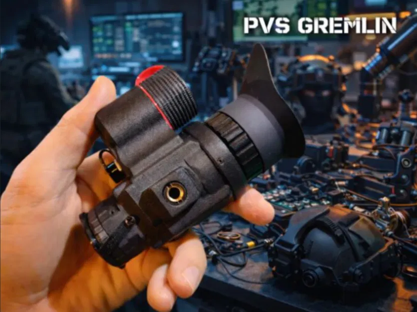 PVS GREMLIN V1 50Hz - Kính nhìn đêm nhiệt mini gắn mũ bảo hiểm - Image 1