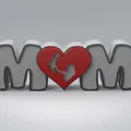 Mô hình 3D trang trí chữ MOM kết hợp hình ảnh tình mẫu tử ý nghĩa - Thumbnail 1