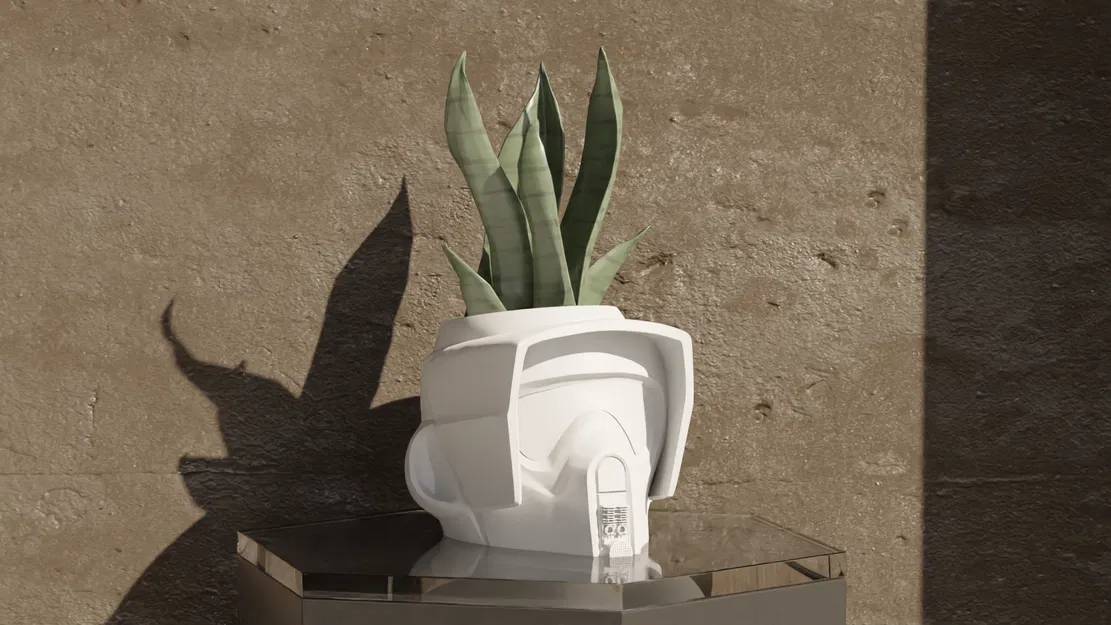 Chậu cây cảnh hình mũ Scout Trooper phong cách Star Wars - Image 1