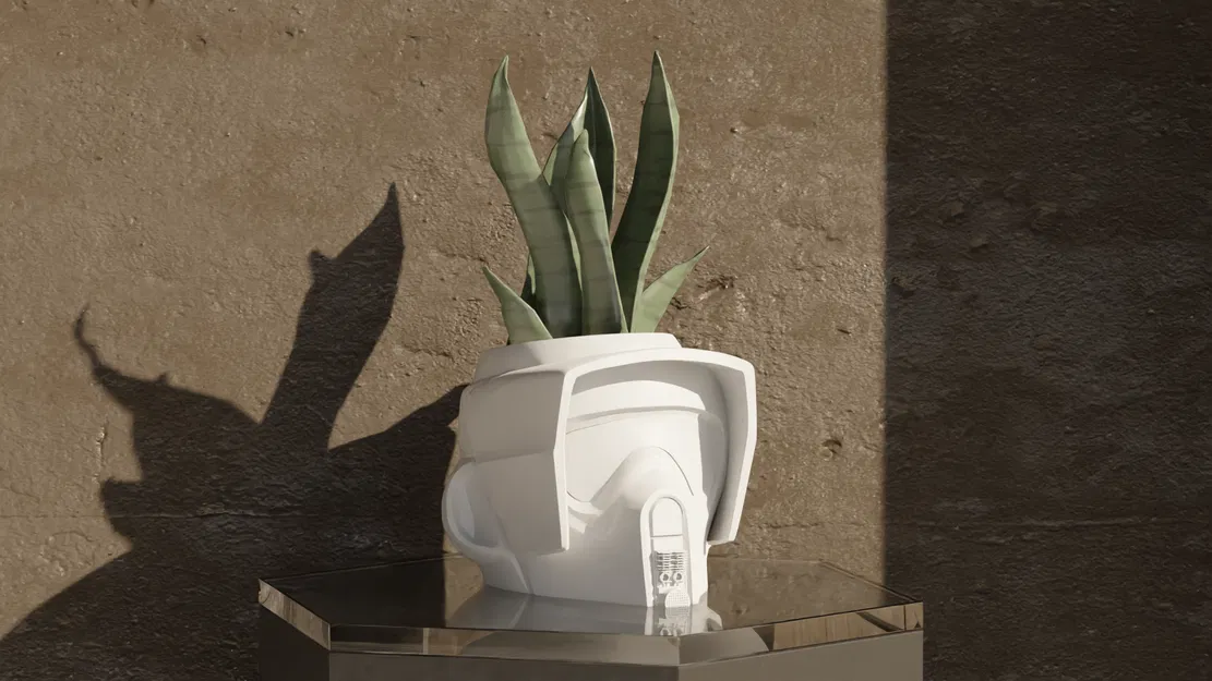 Chậu cây cảnh hình mũ Scout Trooper phong cách Star Wars - Image 2