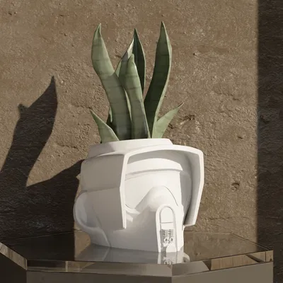 Chậu cây cảnh hình mũ Scout Trooper phong cách Star Wars