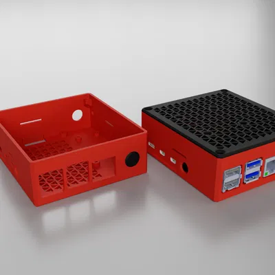 Case Raspberry Pi 4 kèm bộ hạ áp - Gắn quạt 40mm - Tương thích Prusa i3 MK3 và treo tường