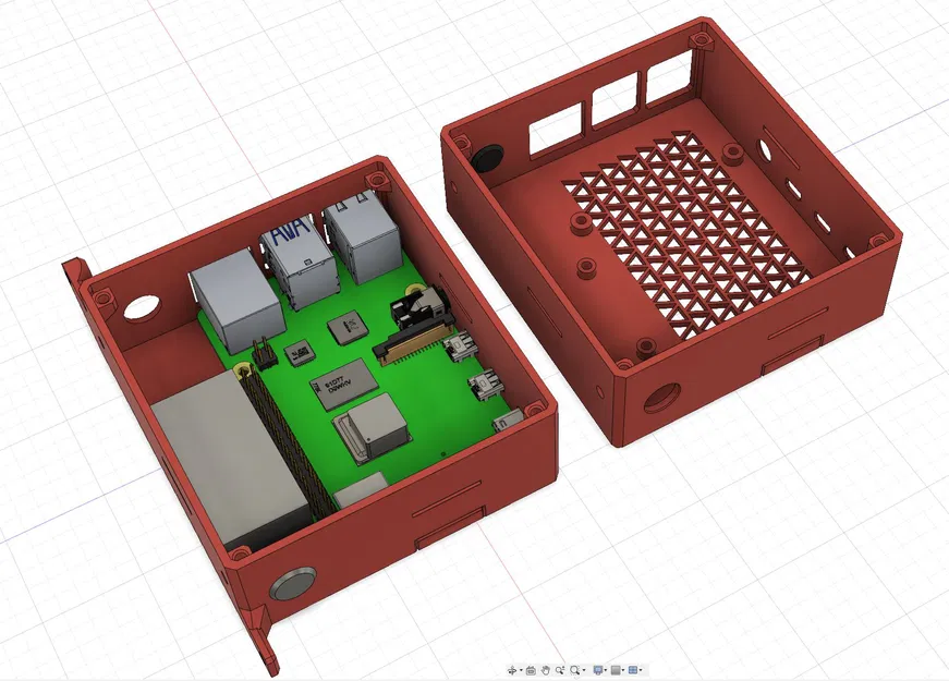 Case Raspberry Pi 4 kèm bộ hạ áp - Gắn quạt 40mm - Tương thích Prusa i3 MK3 và treo tường - Image 2