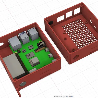 Case Raspberry Pi 4 kèm bộ hạ áp - Gắn quạt 40mm - Tương thích Prusa i3 MK3 và treo tường