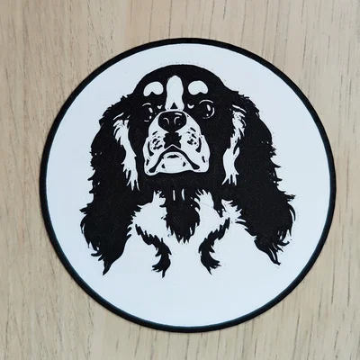 Miếng lót ly in 3D hình chó Cavalier King Charles Spaniel dễ thương