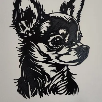 Tranh treo tường 3D hình chú chó Chihuahua trang trí cực đẹp